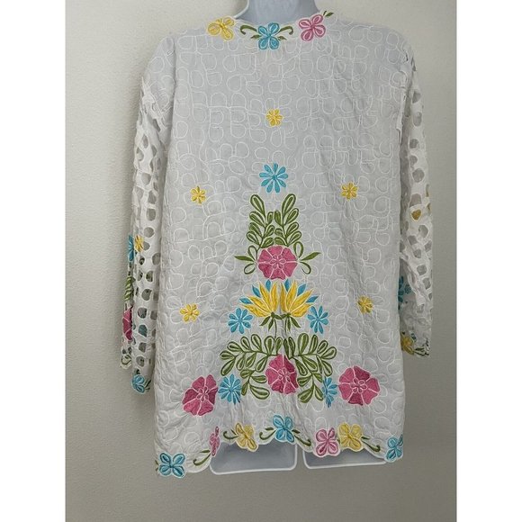 International Apparel Mart Women’s Floral Embroidered Boho Jacket Topper… - Picture 3 of 5